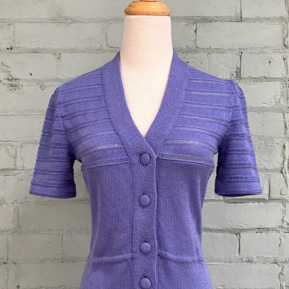 Vintage 70s Purple Knit Dress - Picture 3 of 10